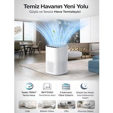 Deanb 150 M³ Hacim Akıllı Hava Temizleyici 3 Katmanlı Hepa Hava Filtreli Temizleme Makinesi - Sessiz