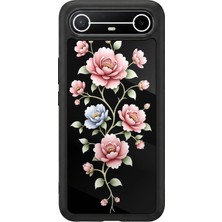 Tecno Spark Slim 5g Uyumlu Yaldizli Cicek Tasarımlı Glossy Premium Kılıf