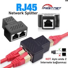 Anktek RJ45 Internet Çoklayıcı Uzatıcı 2’li Splitter Gigabit 1 Giriş 2 Çıkış (2 Port Aynı Anda Çalışmaz)
