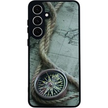 Samsung Galaxy S24FE Uyumlu Pusula Tasarımlı Glossy Premium Kılıf