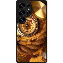 Samsung Galaxy S25 Ultra Uyumlu Pusula Tasarımlı Glossy Premium Kılıf