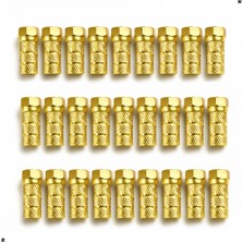 Vwin (30 Adet) Gold-Sarı F Konnektör Standart 18 mm Rg6 Uydu Kablosu Jakı