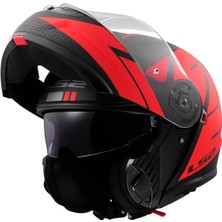 Ls2 Strobe 2 Code Çeneden Açılır Kask (Mat Siyah-Kırmızı)