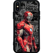 iPhone Xs Max Uyumlu  Iron Man ( Demir Adam ) Tasarımlı Glossy Premium Kılıf