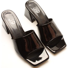 İdil Idil   Siyah Rugan Kadın Terlik