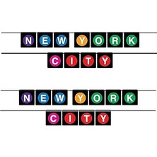 SHC4200 Beistle 53650 Asılı Afişler 2 Parça New York City Parti Dekorasyonları, 12,7 cm x 6 ', Siyah/m