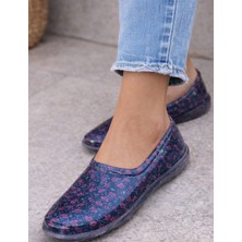 Kadın Çiçek Desenli Yağmur Ayakkabısı – Kaymaz Taban Günlük Bahçe Ayakkabısı