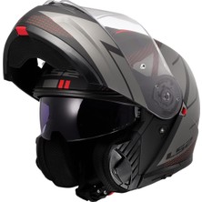 Ls2 Strobe 2 Code Çeneden Açılır Kask (Mat Siyah-Gri)