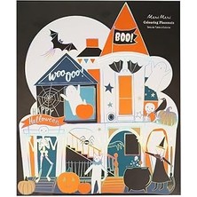 SHC4200 Meri Meri - Shaped Halloween Coloring Placemats - Cadılar Bayramı Karakterli Boyanabilir Amerikan S