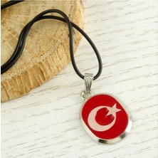 Marsilyan Ay Yıldız Metal Vinlex Deri Kolye