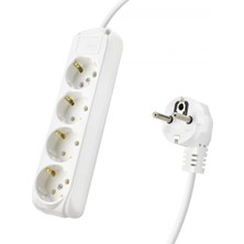 Marsilyan Topraklı Uzatma Kablosu 4 Priz 3 M - Beyaz 9240102