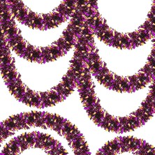 Mor Turuncu Renk 4 cm Genişlik Garland Çift Renk Sim Süs 180 cm - Lisinya