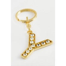 MidasTech Sarı Renkli Taşlı Harf Anahtarlık Nemere