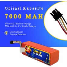 Roborock T4 Robot Süpürge 7000 mAh 14.4 V Kutulu Batarya – Orjinal Uyumlu Uzun Ömürlü, Yüksek Performans Pil