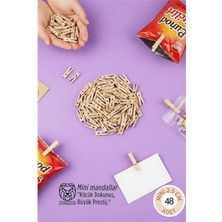 Marsilyan 48 Adet Mini Ahşap Mandal 2,5 cm - Fotoğraf Sunum, Paketleme ve Dekoratif Not Tutucu Seti