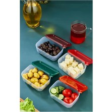 Aesco 4'lü Kapaklı Saklama Kabı Çerezlik Kahvaltılık Piknik Kabı ROYALEKS-HS-017