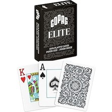 SHC4200 Copag ELITE%100 Plastik Oyun Kartları, Poker Boyu Endeks Tek Deste, Siyah