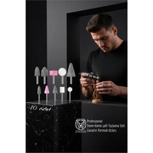 Marsilyan 10'lu Dremel ve Matkap Ucuna Taşlama Seti - 3mm+6mm Şaft Profesyonel Oyma, Şekillendirme ve Rötuş Uçları