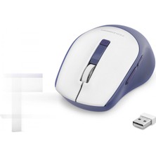 Marsilyan Kablosuz Mouse 600/1600 Dpi - Beyaz Lacivert HDX3408B