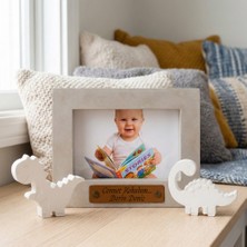 Miaju Bebeklik Fotoğraflarına Şıklık, Isim ve Mesaj Yazılabilen Çerçeve, Premium Hediye, Minik Dinazorlar