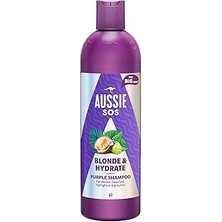 SHC4200 Aussie Sos Blonde &amp; Hydrate Açık Renk Boyalı, Röfleli ve Gri Saçlar Için Mor Şampuan 500ML