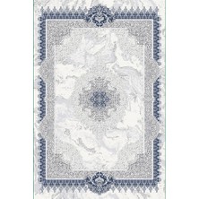 Pırlanta Halı Pera Mavi Gri Kadifemsi Yüzey Polyester Halı 27139
