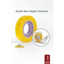 Marsilyan 6 Lı Paket Para Bandı Küçük Makinelere 12MM 33 mt Küçük Makine Bandı – Şeffaf Bant | Masa Üstü Dispenser Uyumlu