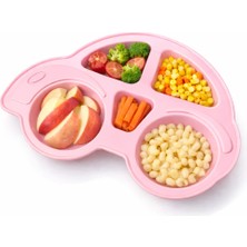 Lova Çocuk Mama Tabağı – Araba Şekilli Bölmeli Kaymaz Tasarım, 5 Bölmeli Bebek Yemek Tabağı