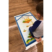 Aymira Home Dekoratif Dijital Baskılı Siyah Kaymaz Taban Eğitici Küçük Çocuk Seccade Namazlık 60X100