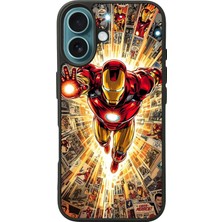iPhone 16 Plus Uyumlu  Iron Man ( Demir Adam ) Tasarımlı Glossy Premium Kılıf