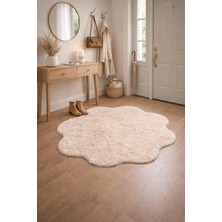 Saymine Kuzu Peluş Dekoratif Ince Halı - Süet Taban Yumuşak Dokulu Salon - Yatak Odası - Antre Halısı
