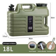 Madfox Galon Air Pe Musluklu Su Bidonu 18 Litre Green