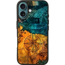 iPhone 16 Uyumlu Pusula Tasarımlı Glossy Premium Kılıf