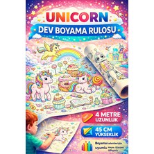 Haydi Dekor Unicorn Temalı Dev Boyama Rulosu 4 Metre – 45 cm Genişlik | Çocuklar Için Dev Boyama Kağıdı | Eğitici Aktivite Rulosu