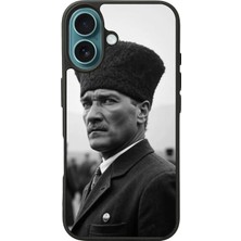 iPhone 16 Plus Uyumlu Mustafa Kemal Ataturk Tasarımlı Glossy Premium Kılıf