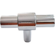 Lideraks Düğme Kulp T Ayak Çubuk Krom 50MM  - 5  Adet