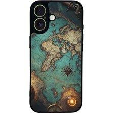 iPhone 17 Uyumlu Harita Tasarımlı Glossy Premium Kılıf