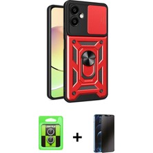 Galaxy A07 4g Ahenk Klasik - Siyah 3D Antistatik Hayalet Cam Ekran Koruyucu + Gümüş Raze Metal Kamera Lens