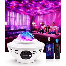 Projektör Bluetooth Hoparlör Gece Lambası Rgb LED Işıklı Parti Hoparlörü Speaker