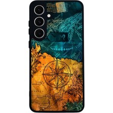 Samsung Galaxy S24FE Uyumlu Harita Tasarımlı Glossy Premium Kılıf