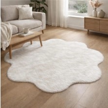 Saymine Kuzu Peluş Dekoratif Ince Halı - Süet Taban Yumuşak Dokulu Salon - Yatak Odası - Antre Halısı