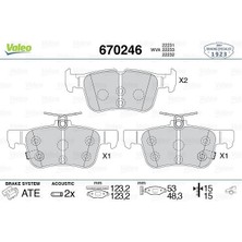 Valeo 670246 Arka Fren Balatası Galaxy Iıı 15> Mondeo V 14> Edge 15>19 Focus Iv 17> Kuga Iıı 19> JX612M007AEC-KTLX612M007AEB