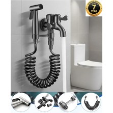 OEM Spiralli Bide ve Hortum Başlığı Antrasit Banyo Tuvalet Taharet Musluğu 7 Yıl Garanti İthal