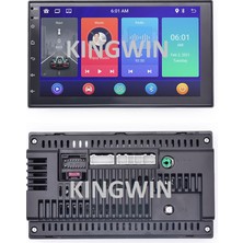 Kingwin 7 Inç Double Din 2 Din Android Carplay 4 GB Ram 64 GB Hafıza Multimedya Arka Kamera Hediye