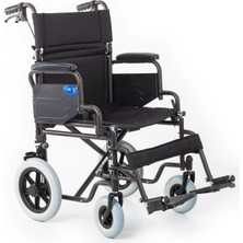 Comfort Plus Transfer Tekerlekli Sandalye | Refakatçi Frenli, Patlamaz Tekerlekli DM-327 Mini 50CM