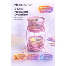 Need ND-2011 Çok Amaçlı Iki Katlı Masaüstü Organizer – Metal Masa Düzenleyici