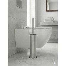 Zift Unique Ömür Boyu Paslanmaz Çelik Wc Fırça Lüks Kaydırmaz Taban - Ağırlıklı, Satine Inoks Yüzey