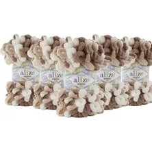 Alize (5 Adet ) Puffy El Örgü Ipliği 5'li Paket - Color 6398 - 100 Gr. 9 Mt. Parmak Örgü Ipi