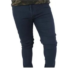 Gambia Outdoor's Dostumgiyim Mavi Klasik Fit Yandan Cepli Büyük Beden Yüksek Bel Boru Paça Erkek Kot Pantolon