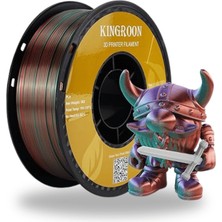 Kingroon Silk Üç Renk (Tri-Color) Pla Filament Altın-Yeşil-Kırmızı/mor- High Speed (600MM/S) - Bambu Lab ve K1 Uyumlu - 1.75MM 1 kg